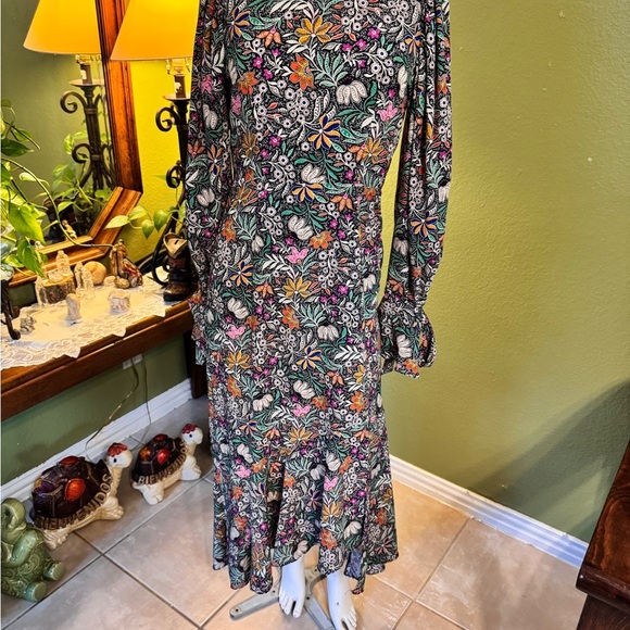 Topshop Multicolor Floral Long Sleeve Dress - Picture 1 of 13
